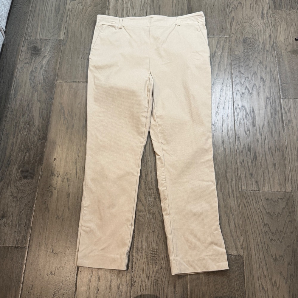 NWT Jules & Leopold Women L Neutral Beige Dress Pants Slit Hem